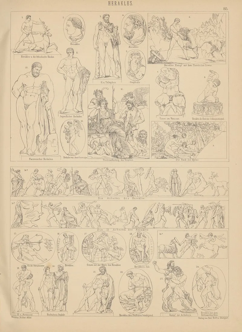 Bilder Atlas Zur Weltgeschichte Pl 084 by Ludwig Weisser - Canvas Print