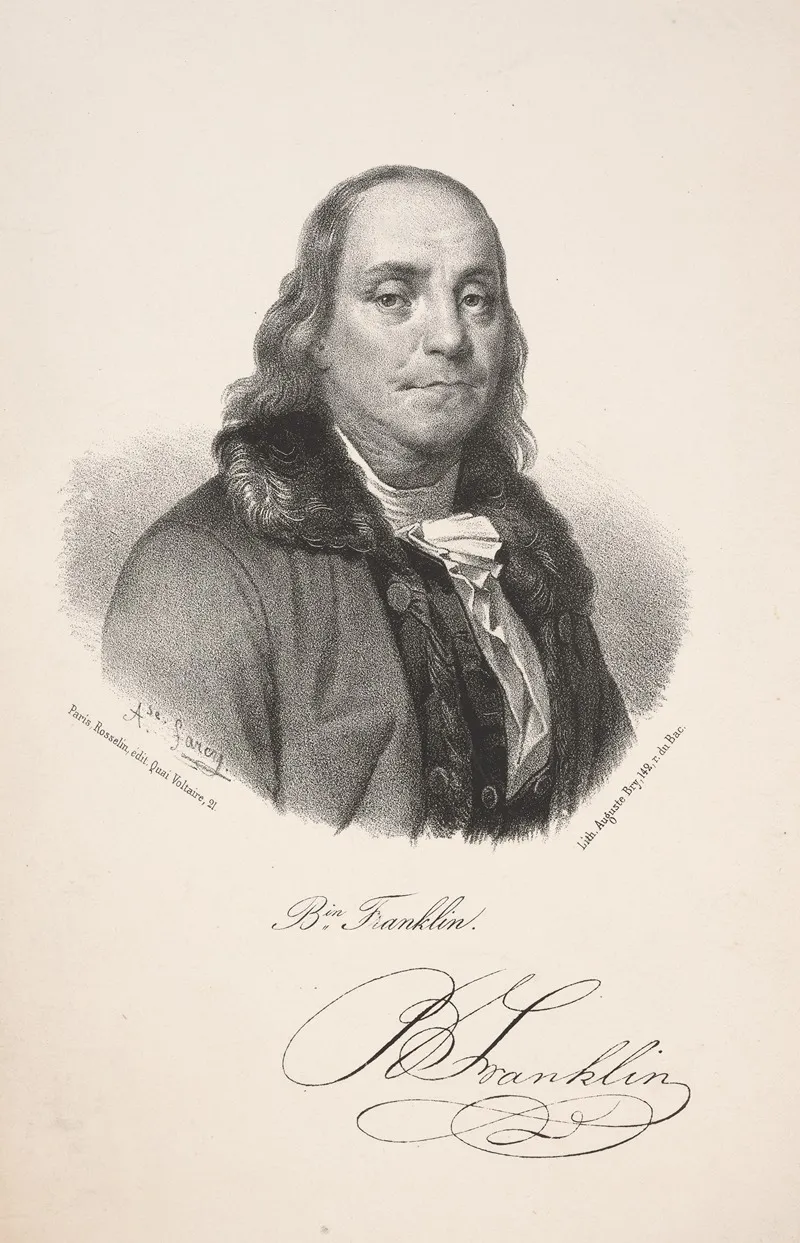 Bin Franklin by Auguste Bry - Canvas Print