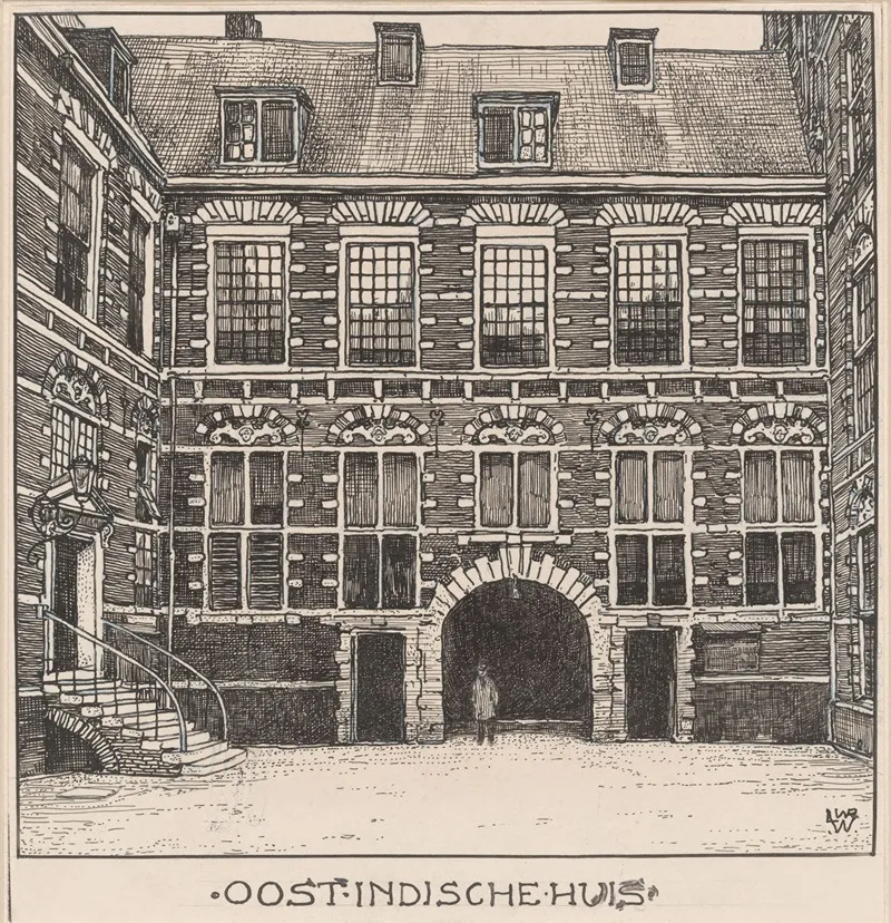 Binnenplaats Van Het Oost Indische Huis Aan De Oude Hoogstraat Te Amsterdam