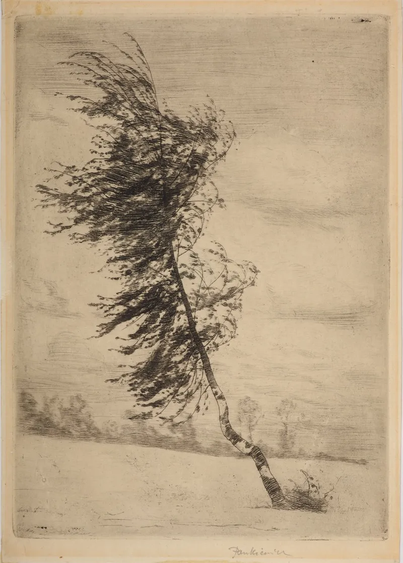 Birch In The Wind by Józef Pankiewicz - Canvas Print
