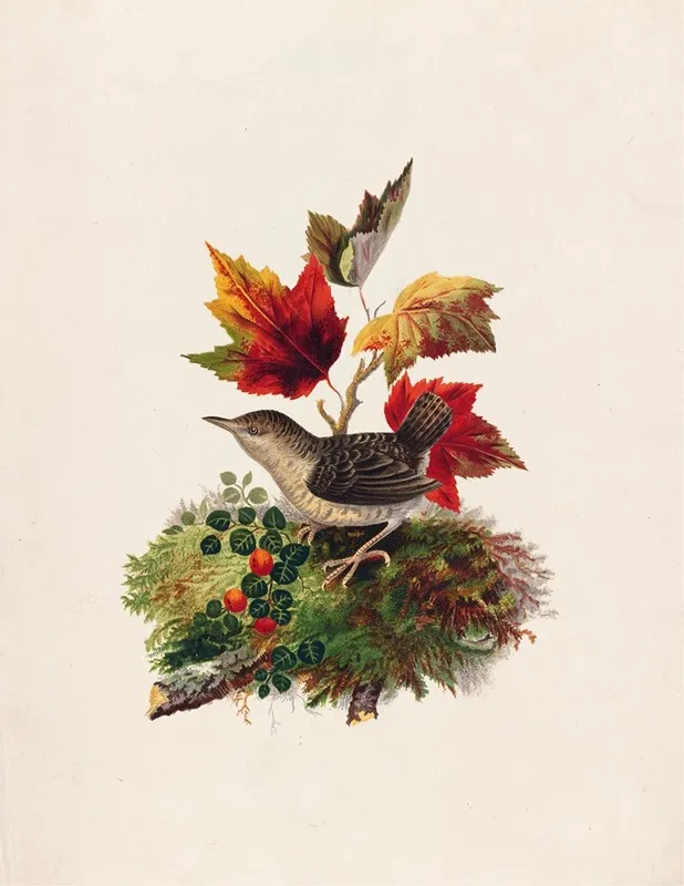 Bird With Autumn Leaves