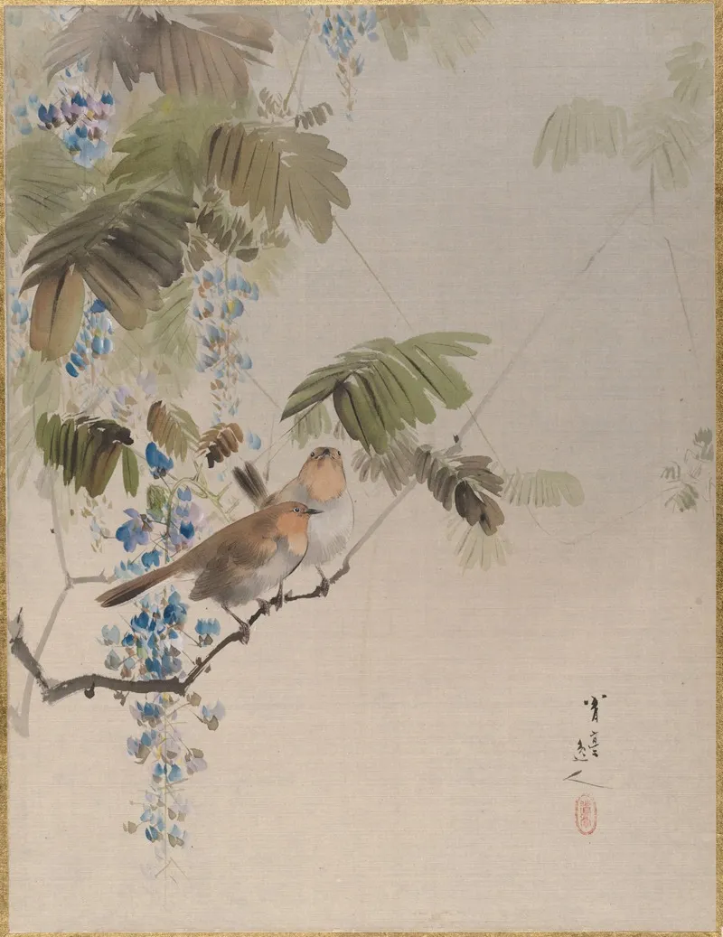 Birds And Flowers by Watanabe Seitei - Canvas Print