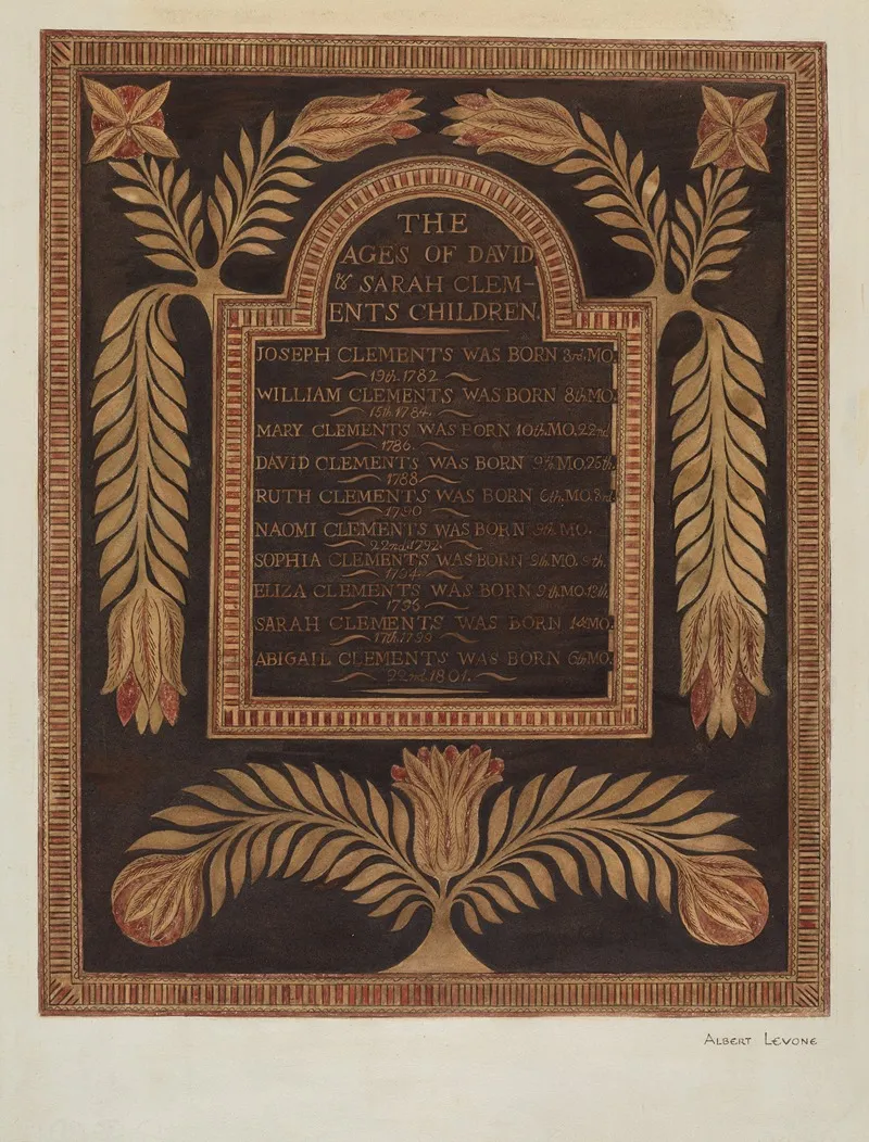 Birth Record by Albert Levone - Canvas Print