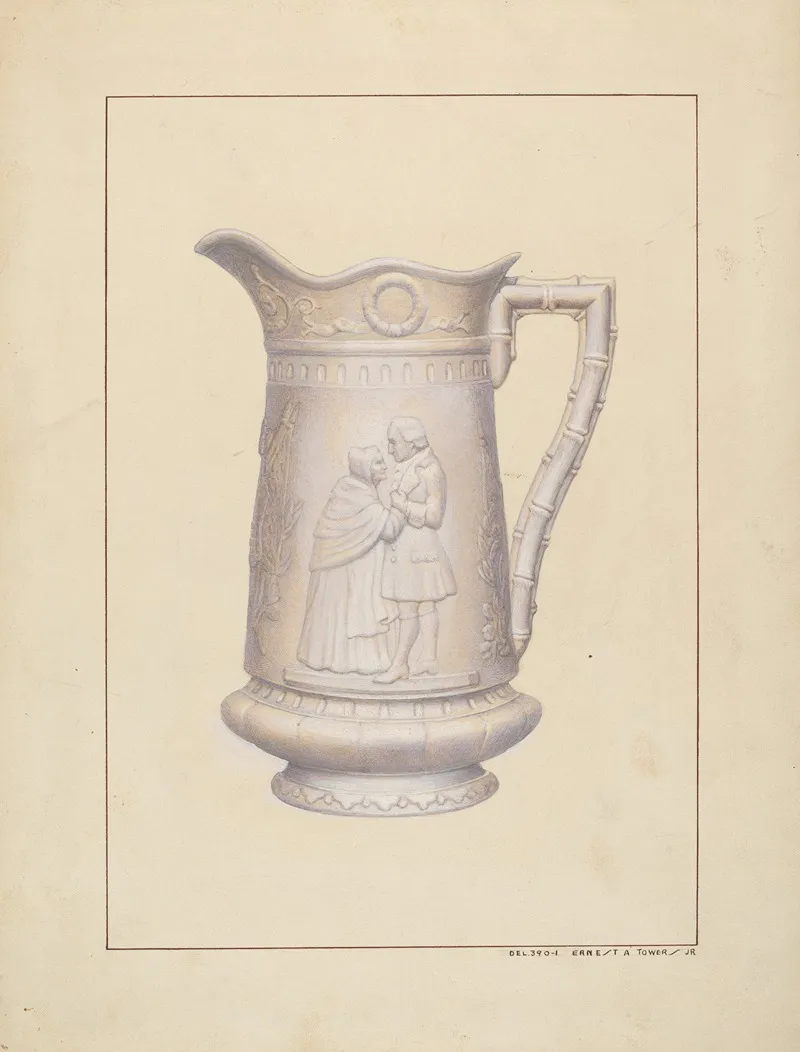 Bisque Water Pitcher by Ernest A. Towers, Jr. - Canvas Print