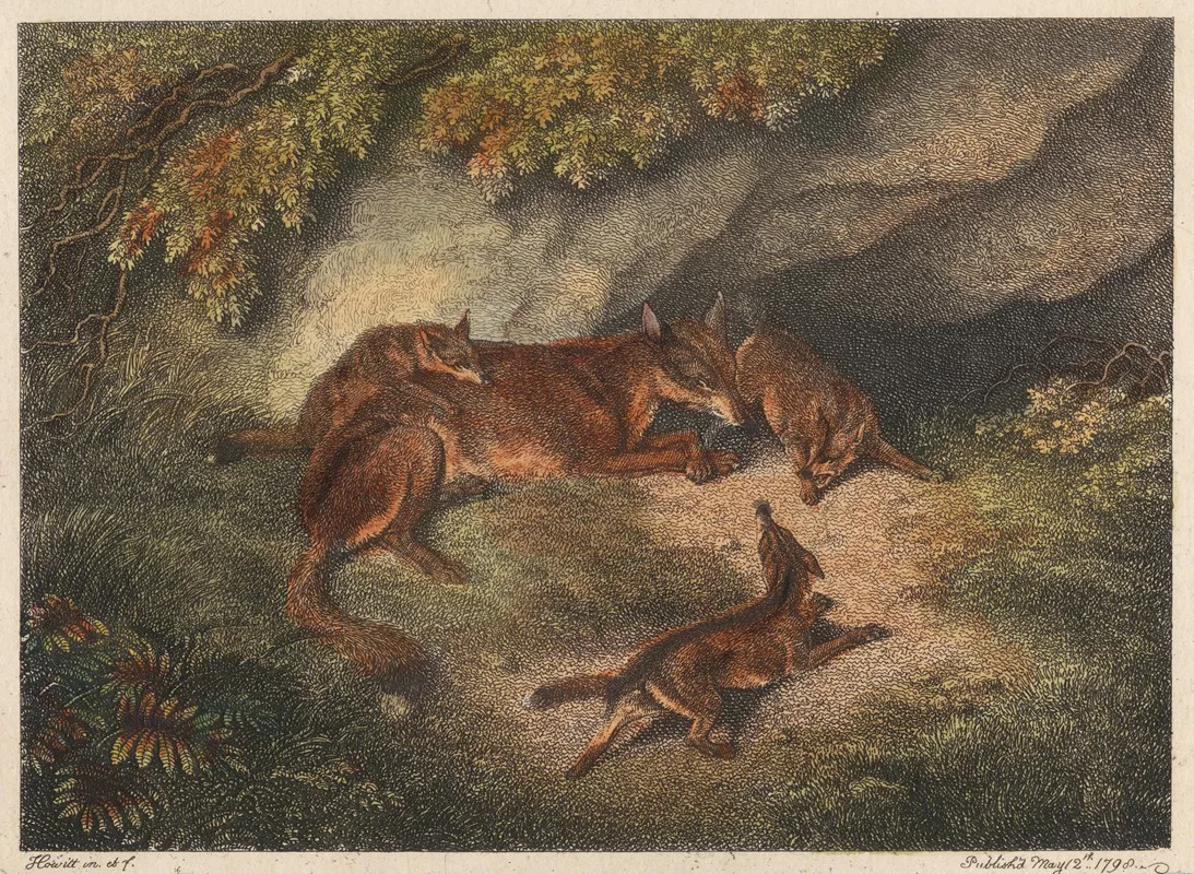 Bitch Fox And Cubs