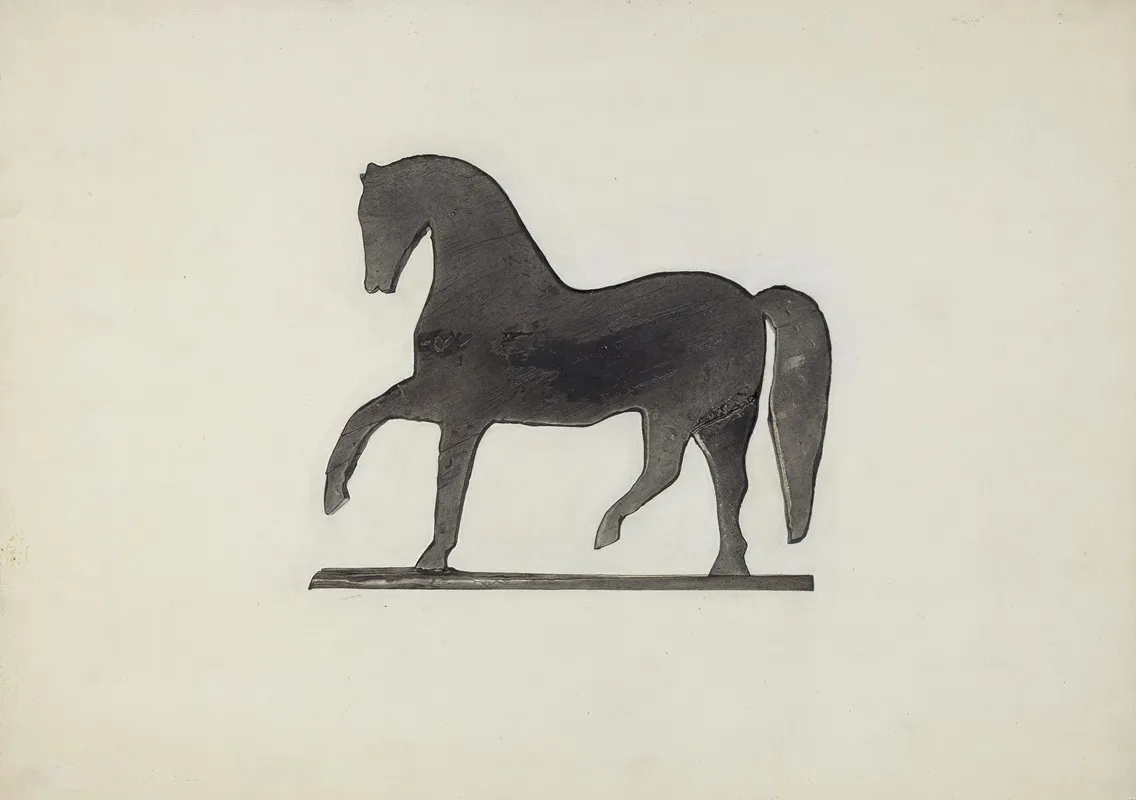 Black Horse Weather Vane by Beatrice DeKalb - Canvas Print