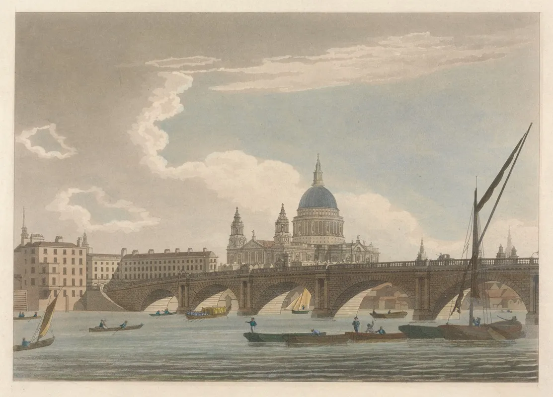 Blackfriars Bridge by Thomas Malton - Canvas Print