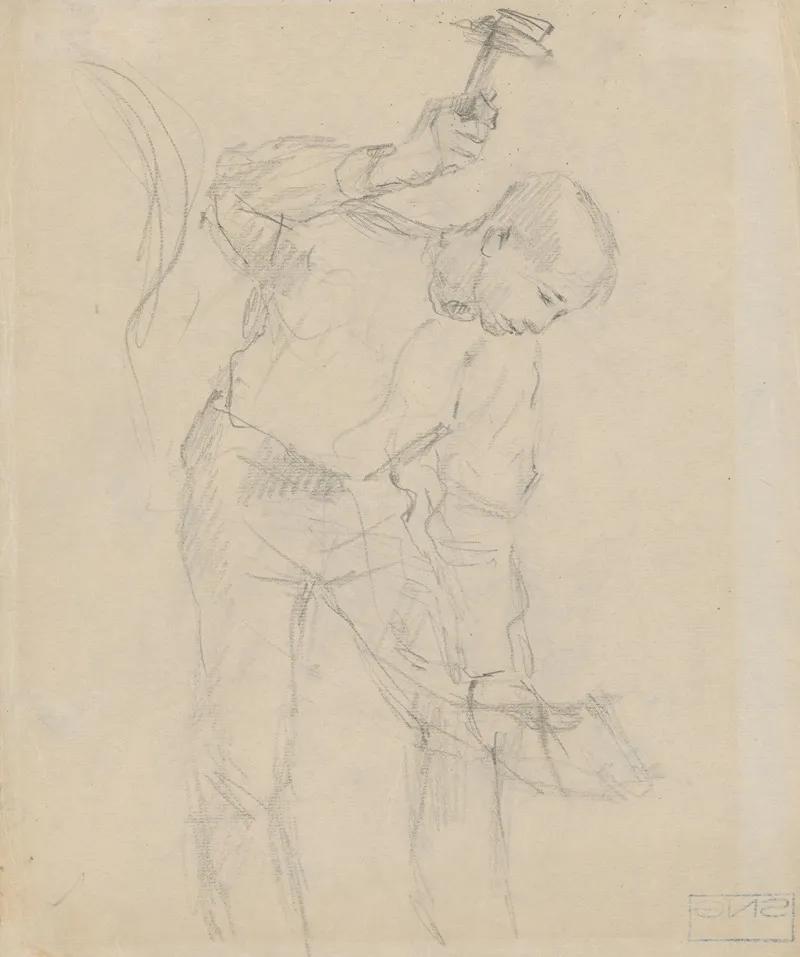 Blacksmith 2 by Gustáv Mallý - Canvas Print