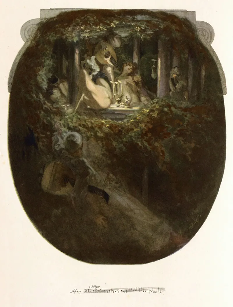 Blatt Aus Aus Meinen Schlossern 5 by Franz von Bayros - Canvas Print