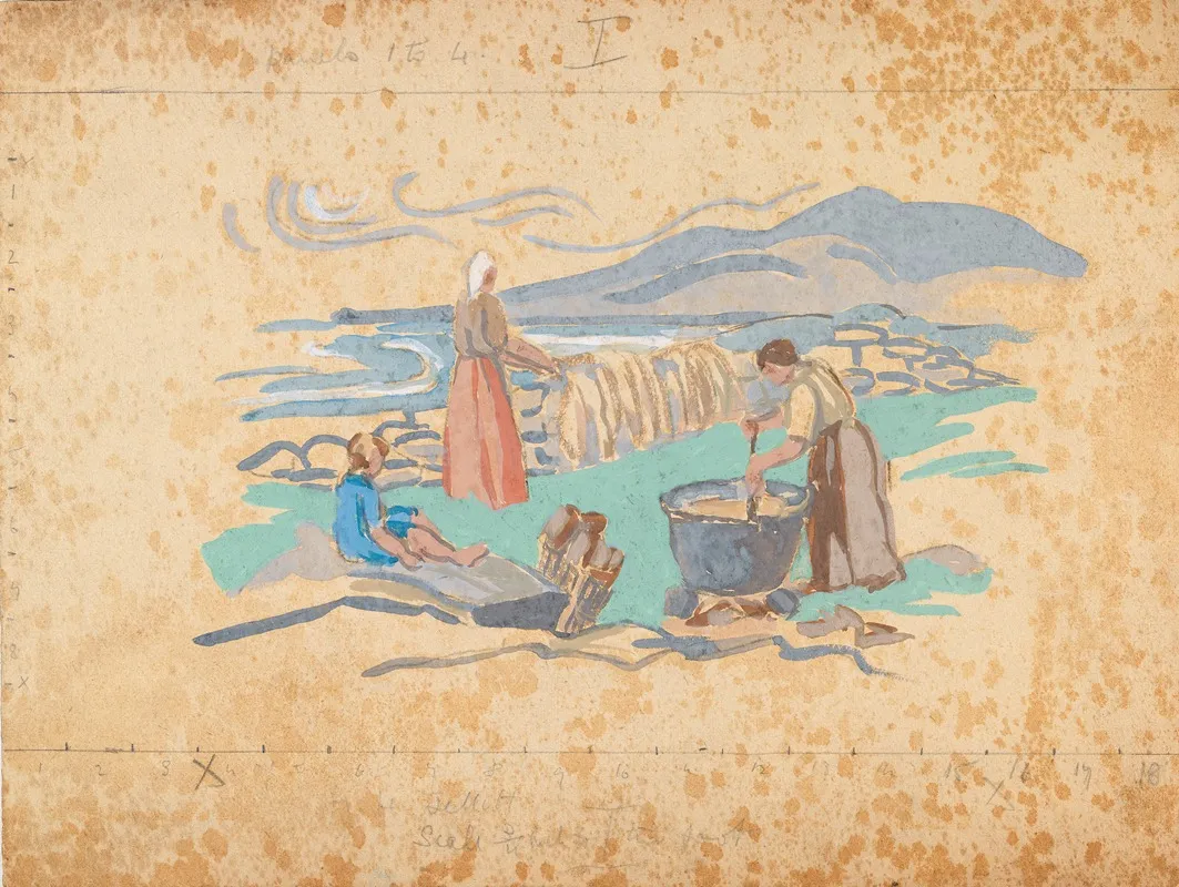 Bleaching Wool by Mainie Jellett - Canvas Print