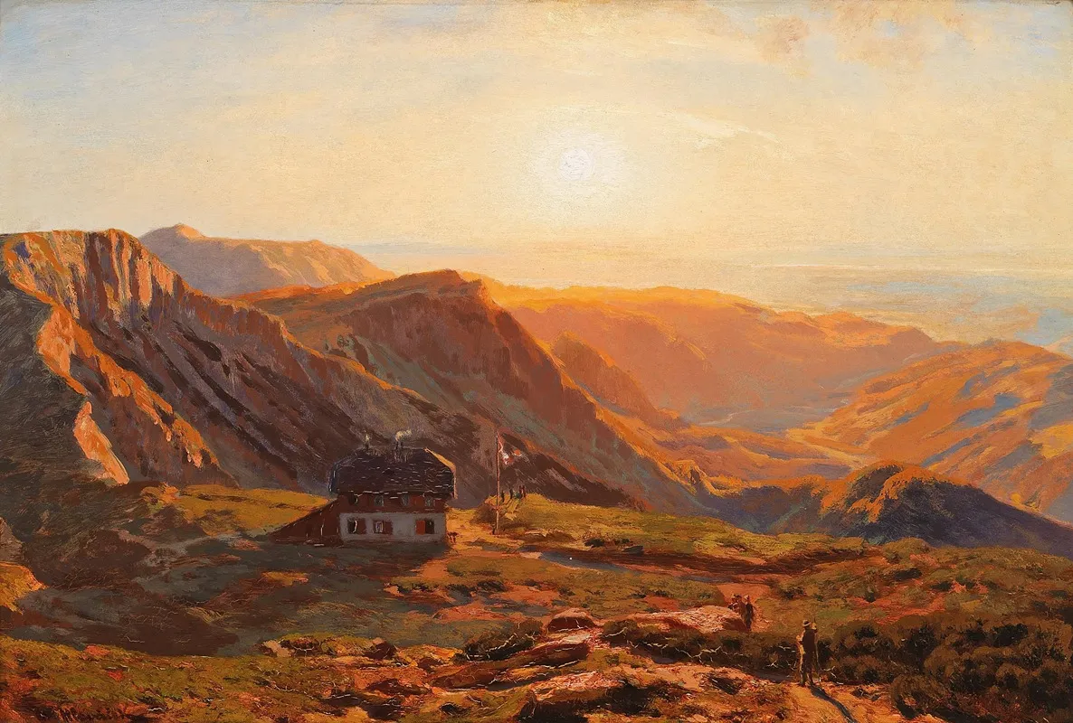 Blick Auf Das Karl Ludwig Haus Auf Der Rax by Anton Hlavacek - Canvas Print
