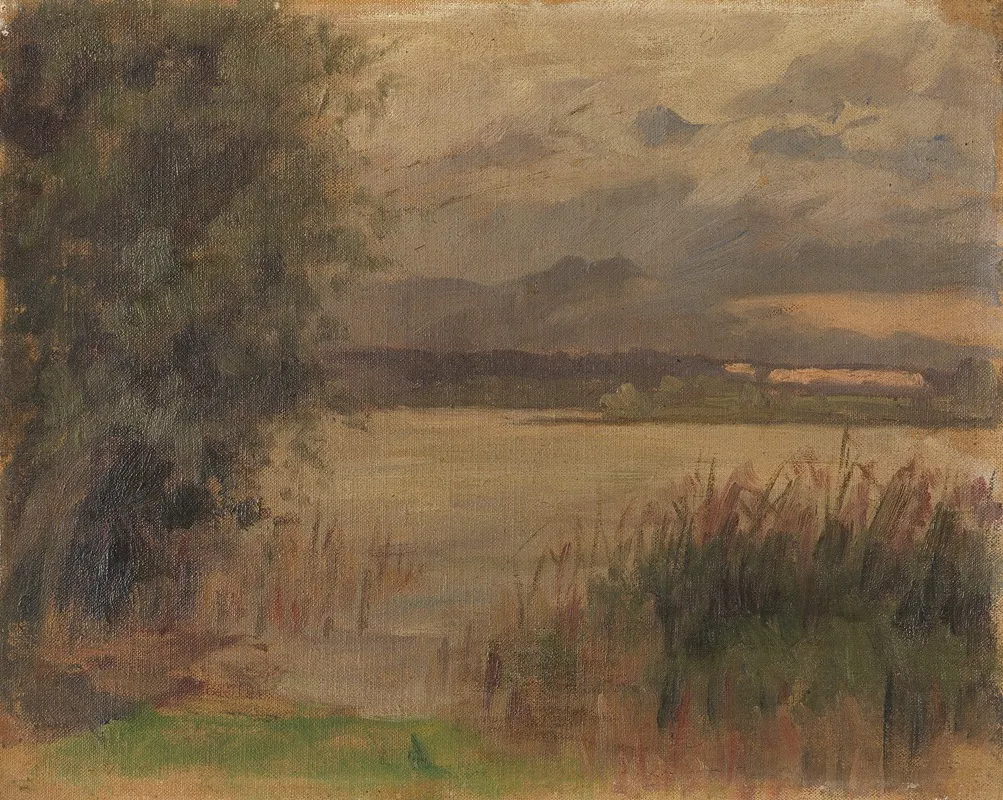 Blick Auf Den Chiemsee Studie by Paul Weber - Canvas Print