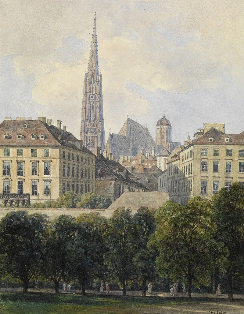 Blick Auf Den Stephansdom Vom Glacis Aus by Thomas Ender - Canvas Print
