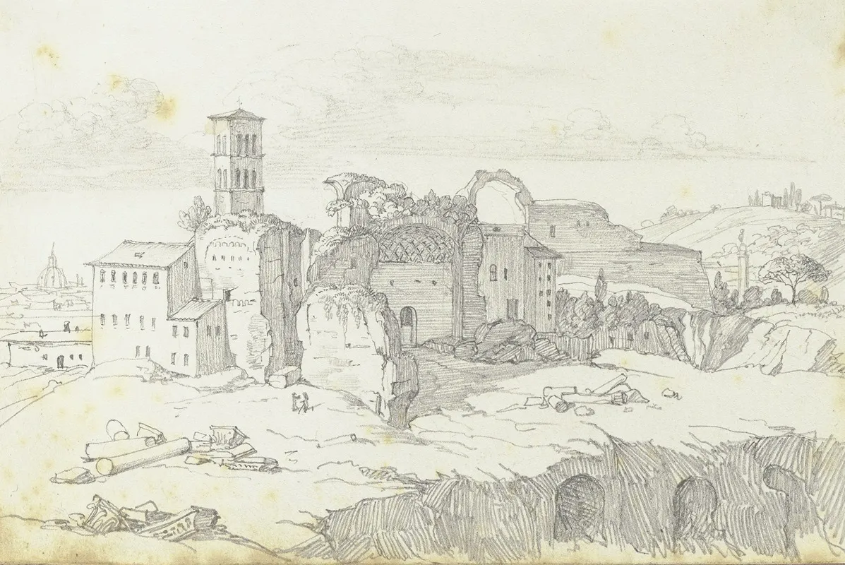 Blick Auf Den Tempel Der Venus Und Der Roma Sowie Uber Den Campo Vaccino Des Forum Romanum In Rom