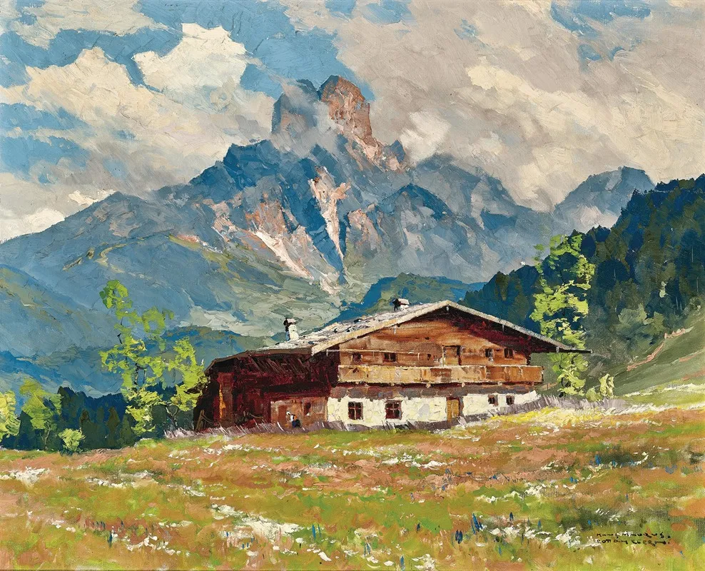 Blick Auf Die Bischofsmutze Von Filzmoos by Hans Maurus - Canvas Print