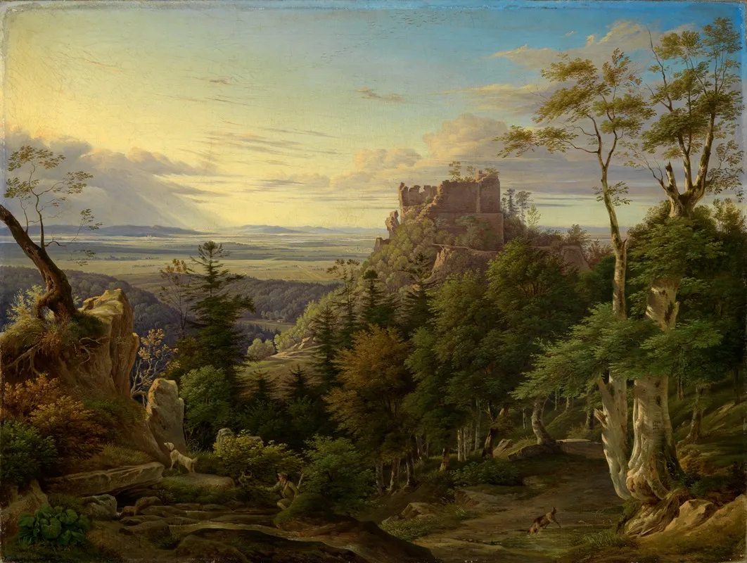 Blick Auf Die Burg Alt Eberstein by Carl Ludwig Frommel - Canvas Print