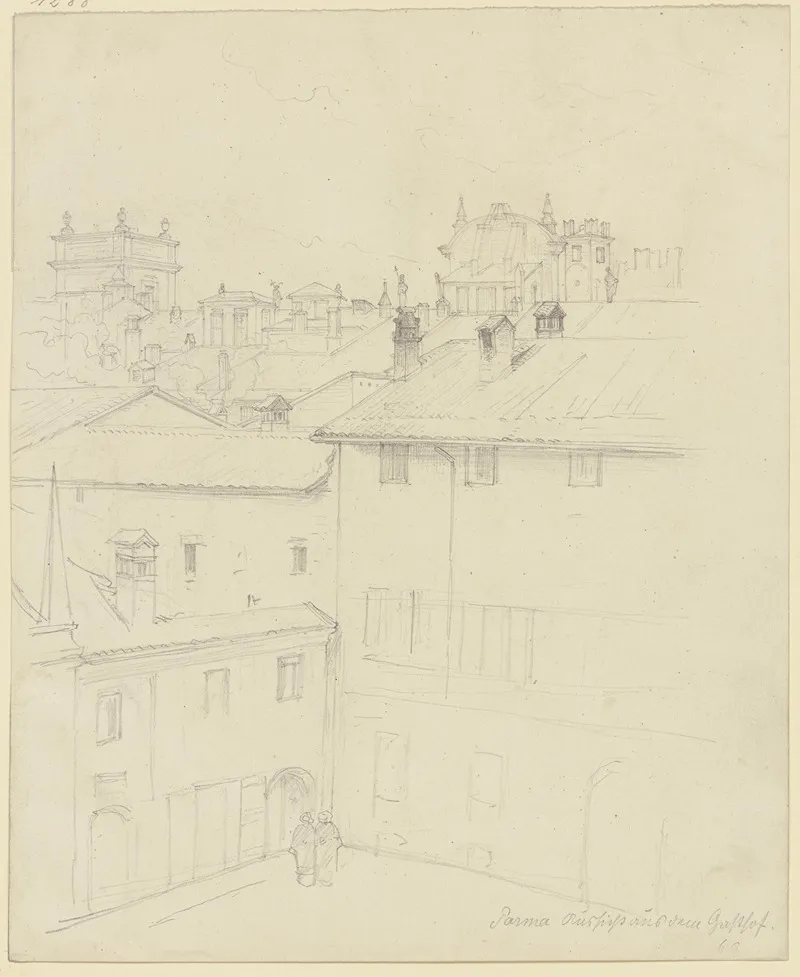 Blick Auf Die Dacher Von Parma by Julius Hamel - Canvas Print