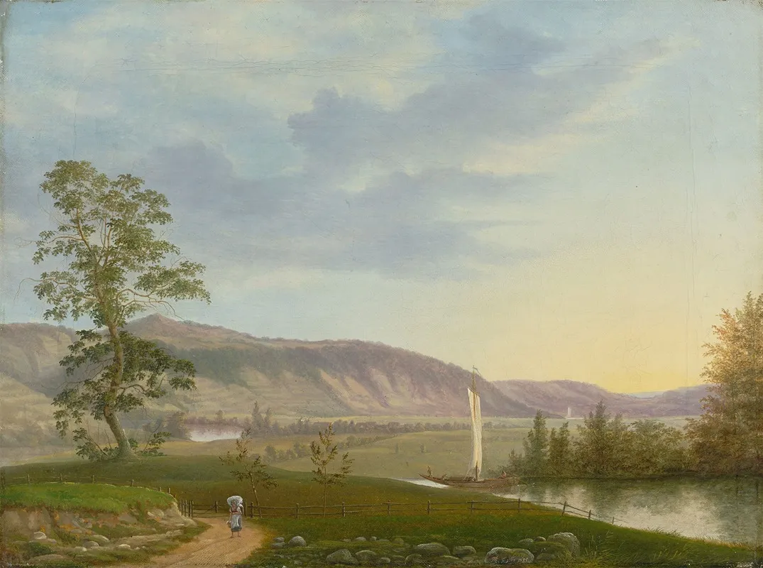 Blick Auf Die Elbe Bei Dresden by F. M. E. Fabritius De Tengnagel - Canvas Print