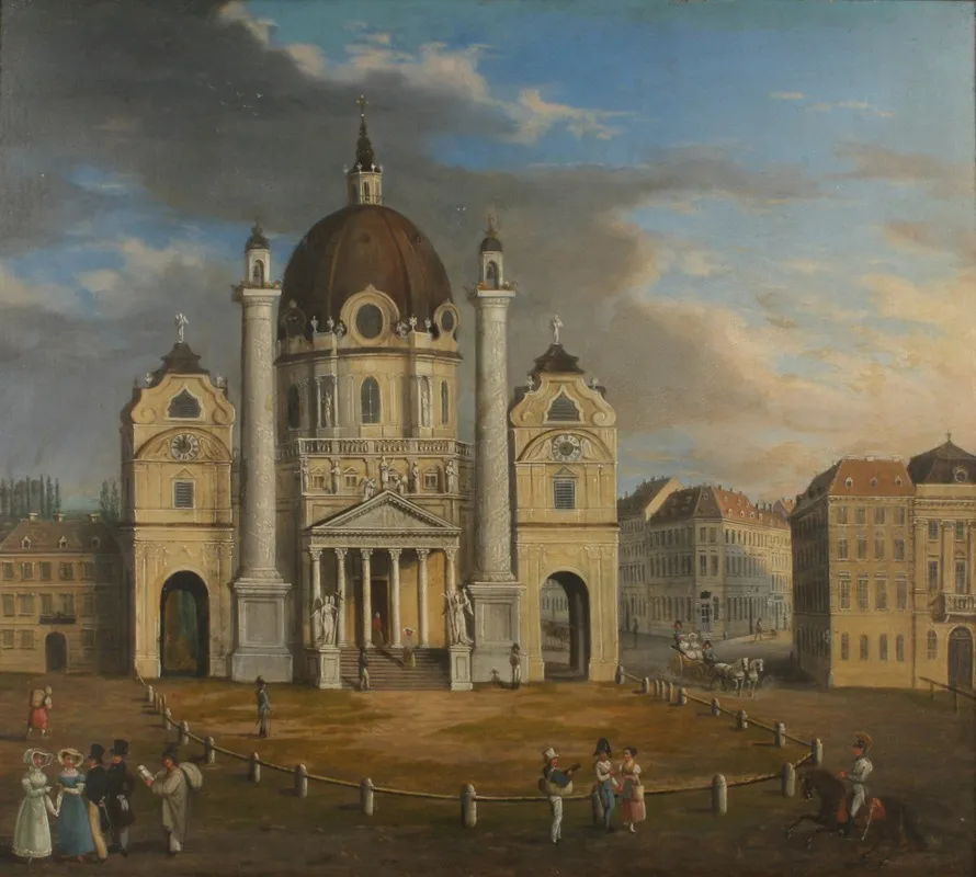 Blick Auf Die Karlskirche by Franz Alt - Canvas Print