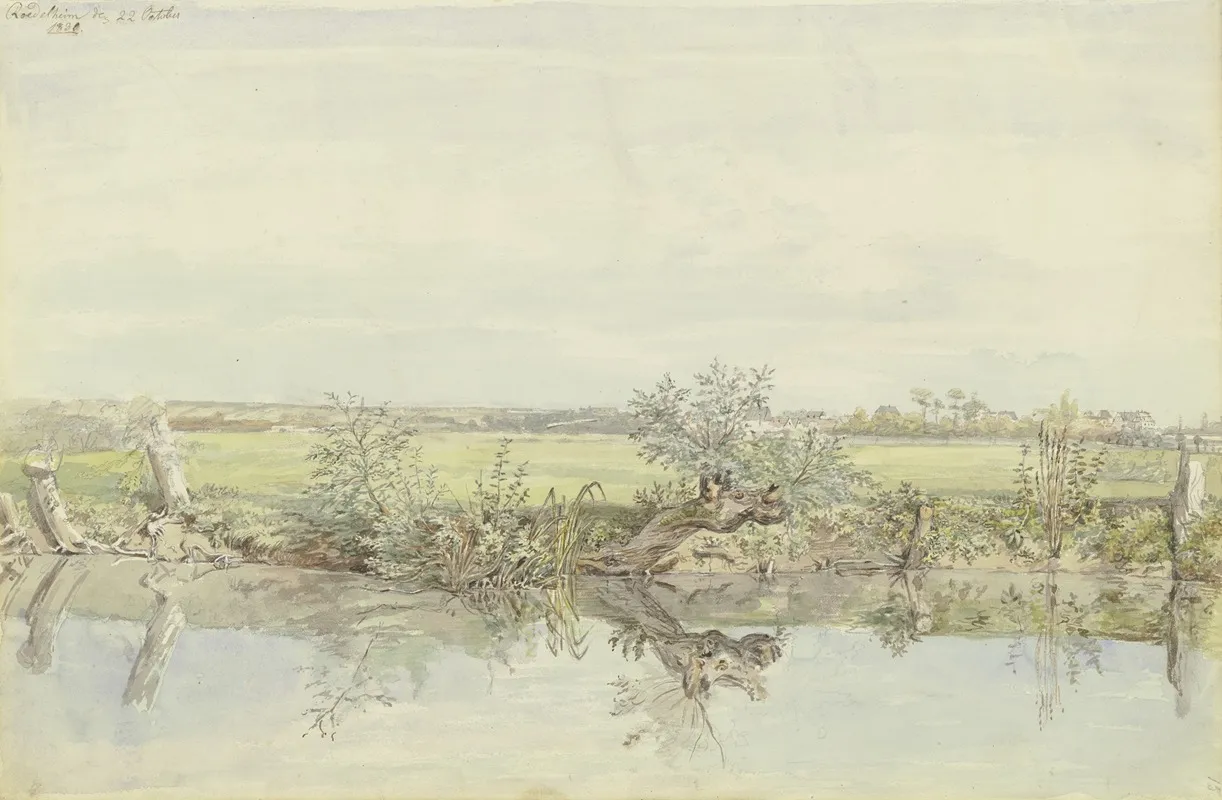 Blick Auf Die Nied Bei Rodelheim by Carl Morgenstern - Canvas Print