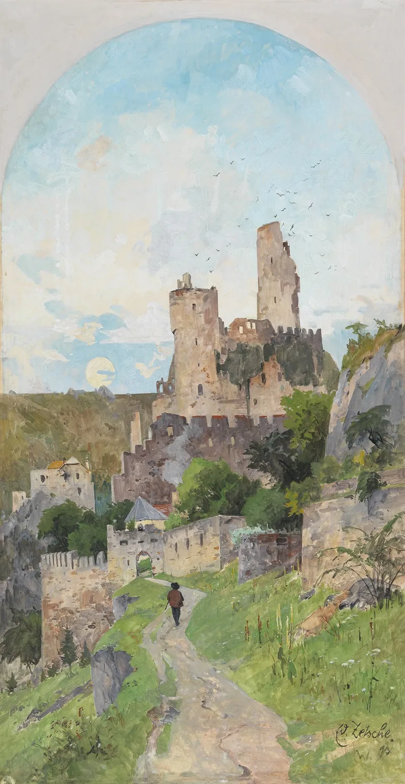 Blick Auf Die Ruine Durnstein by Eduard Zetsche - Canvas Print