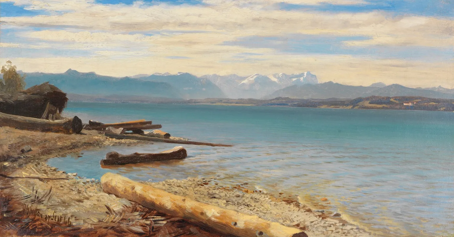 Blick Auf Die Zugspitze Vom Starnberger See by Johann Gottfried Steffan - Canvas Print