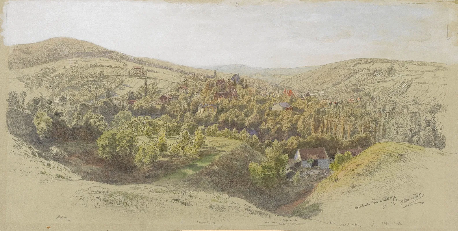 Blick Auf Dornbach Und Neuwaldegg by Anton Hlavacek - Canvas Print