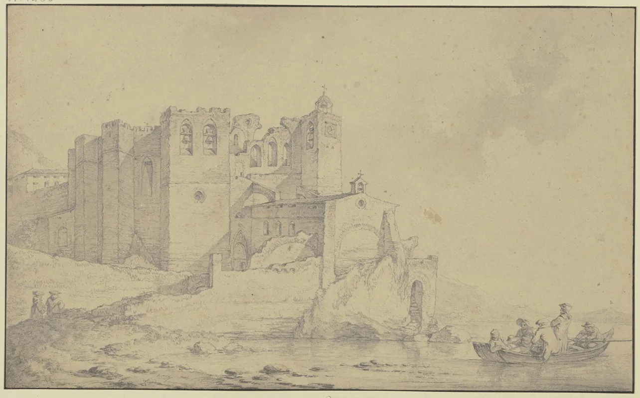 Blick Auf Ein Altes Schloss An Der Rhone