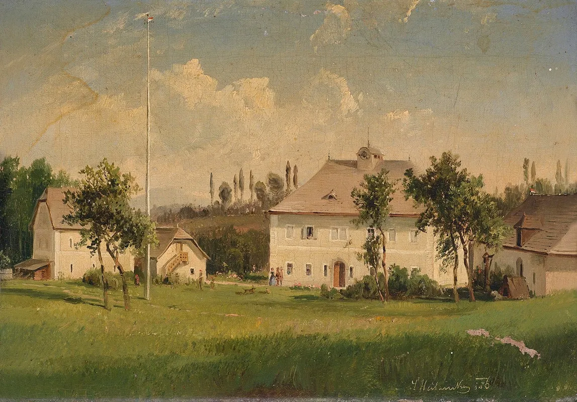 Blick Auf Einen Gutshof by Ludwig Halauska - Canvas Print