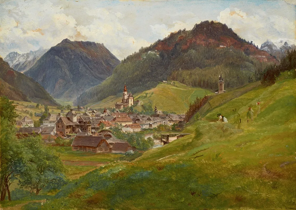 Blick Auf Eisenerz by Friedrich Loos - Canvas Print