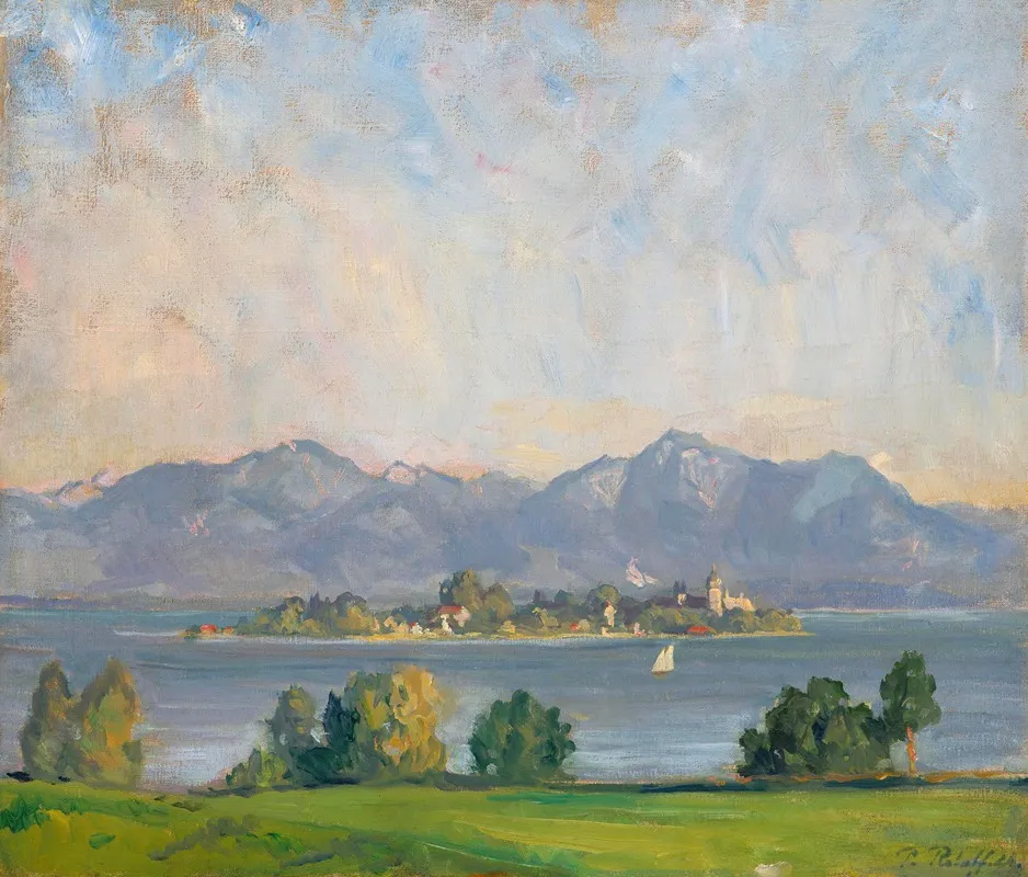 Blick Auf Frauenchiemsee 3 by Paul Roloff - Canvas Print