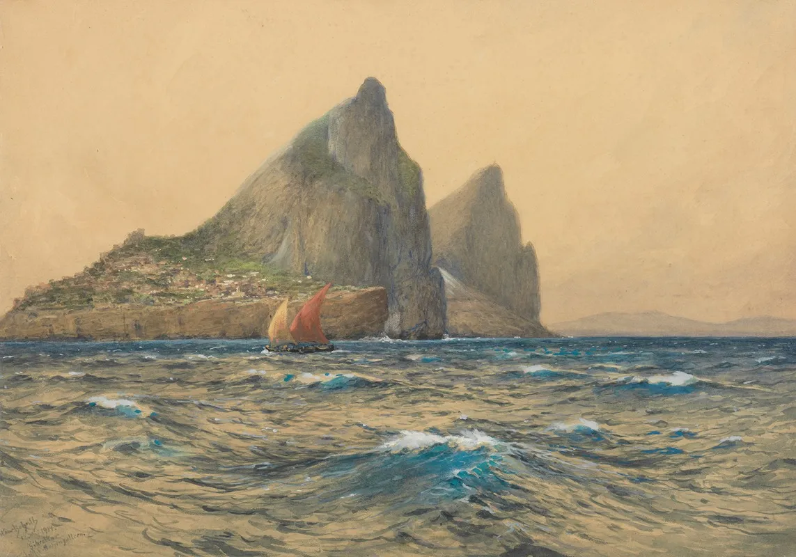 Blick Auf Gibraltar Von Bord Der Hohenzollern by Hans Bohrdt - Canvas Print