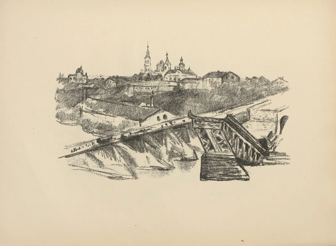 Blick Auf Grodno Mit Gesprengter Brucke by Hermann Struck - Canvas Print