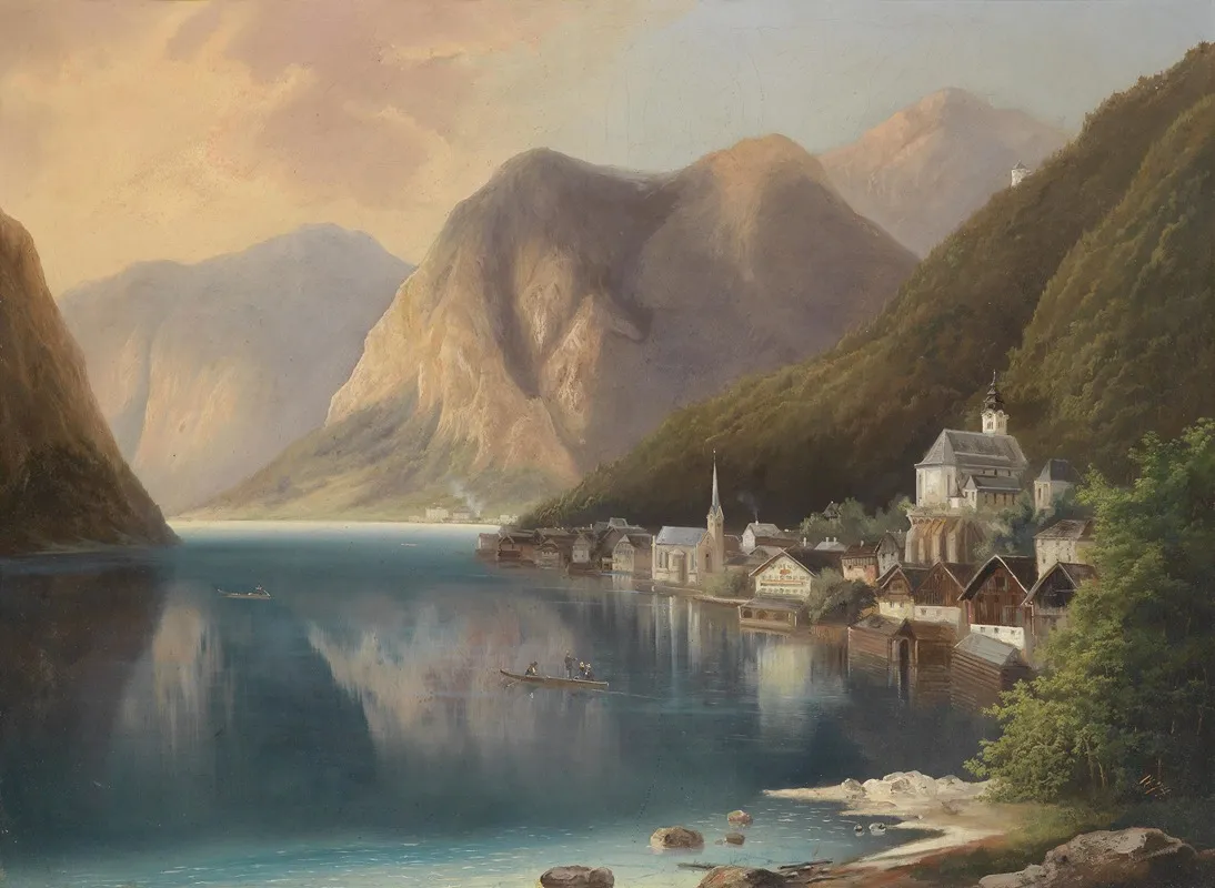 Blick Auf Hallstatt by Gustav Barbarini - Canvas Print