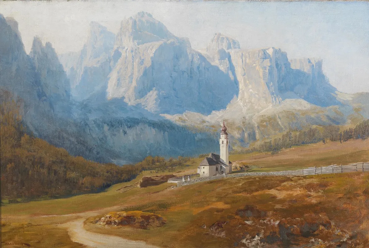 Blick Auf Kolfuschg Mit Der Geislergruppe by Anton Hlavacek - Canvas Print