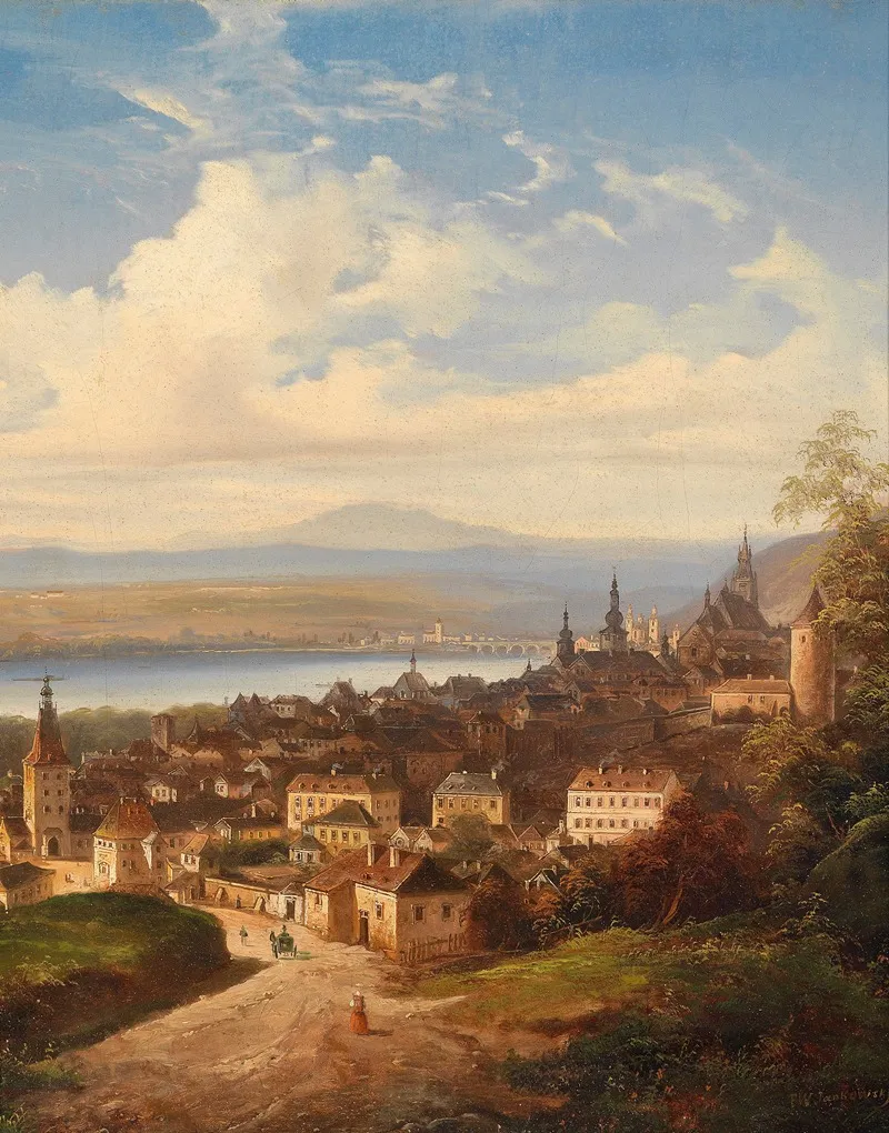 Blick Auf Krems by Johann Wilhelm Jankowski - Canvas Print