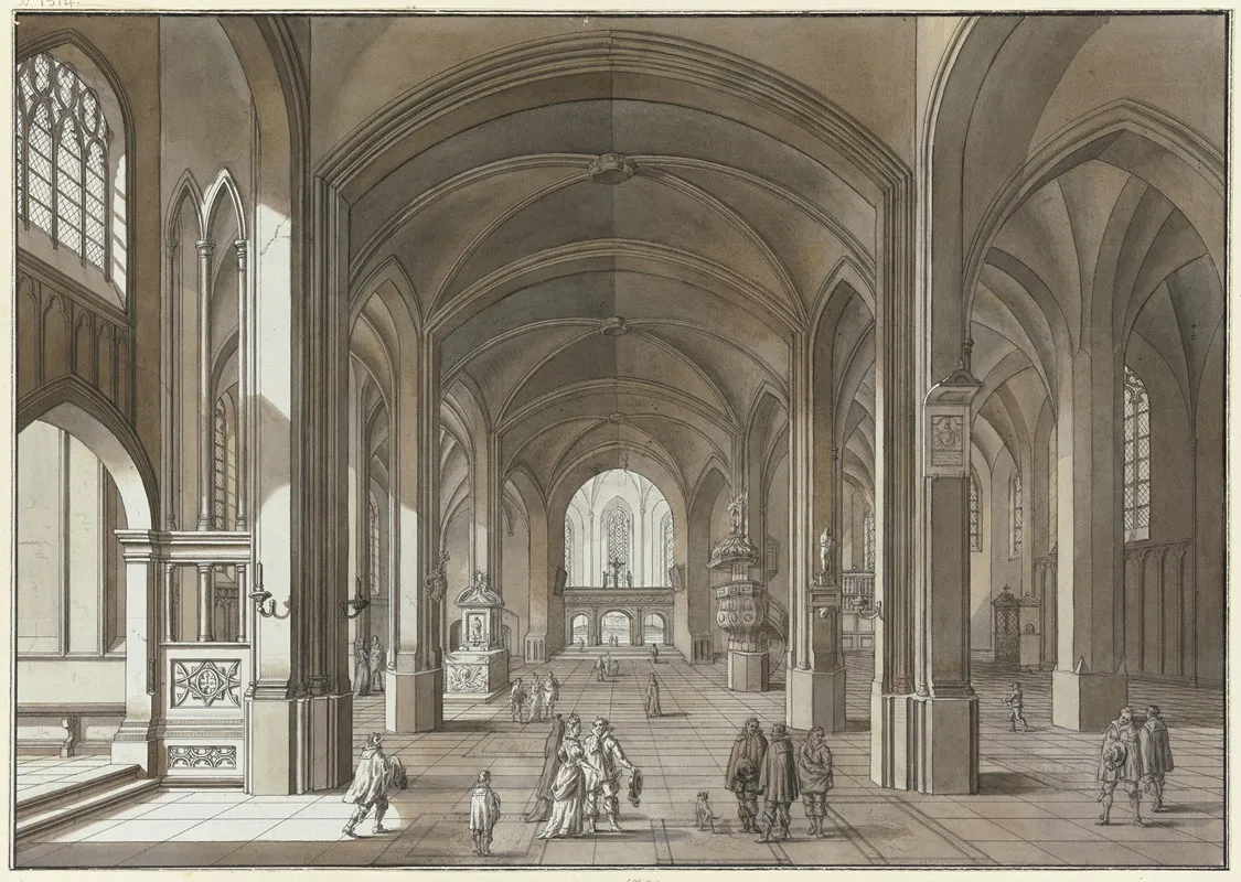 Blick Auf Lettner Und Chor Einer Dreischiffigen Gotischen Kirche by Johann Ludwig Ernst Morgenstern - Canvas Print