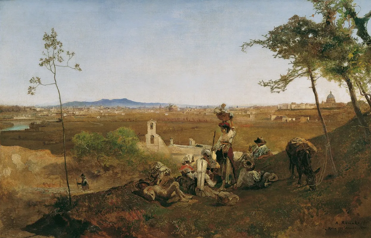 Blick Auf Rom Vom Monte Mario by Anton Romako - Canvas Print