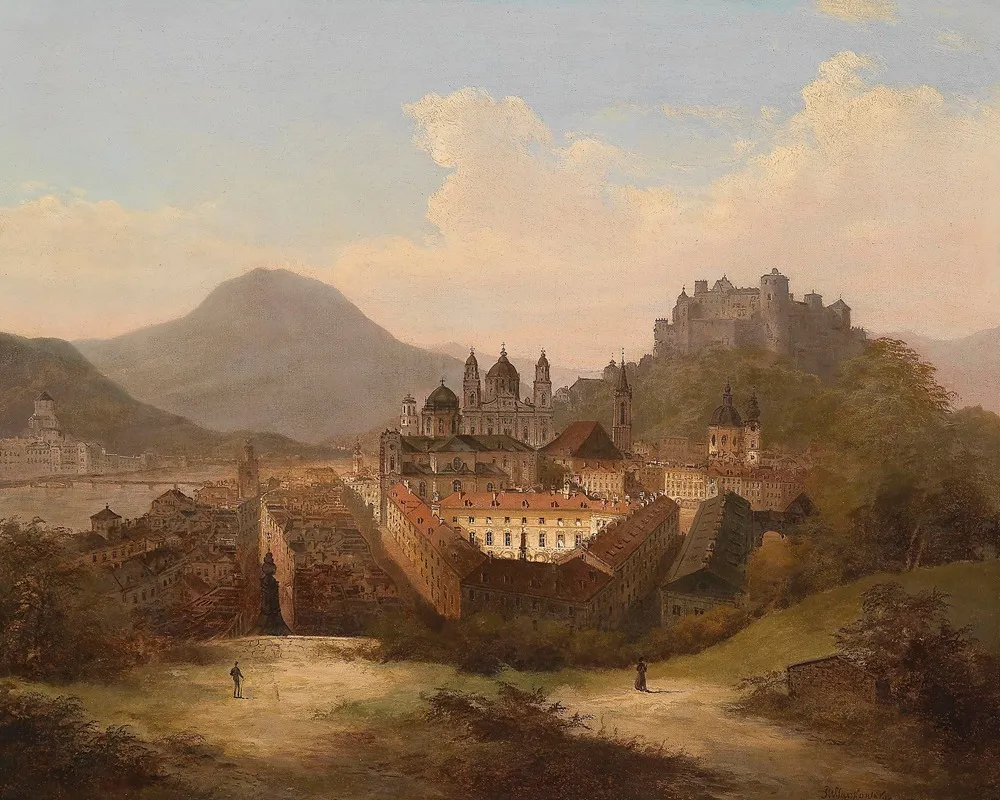 Blick Auf Salzburg by Johann Wilhelm Jankowski - Canvas Print
