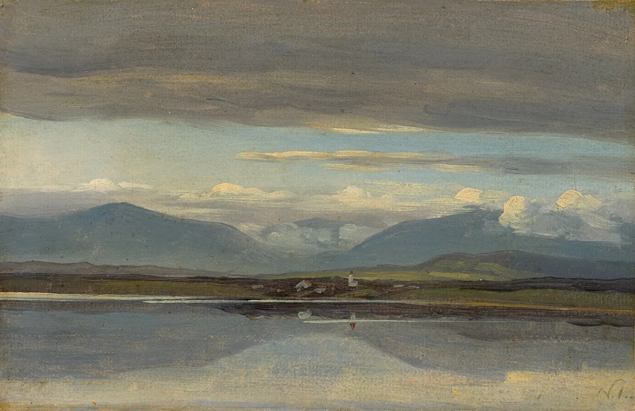 Blick Auf Seeshaupt Am Starnberger See by Friedrich von Nerly - Canvas Print