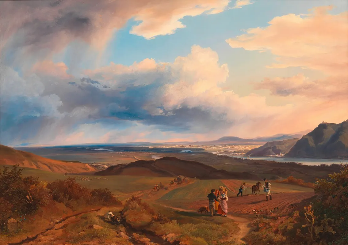 Blick Auf Wien Vom Bisamberg by Friedrich Loos - Canvas Print