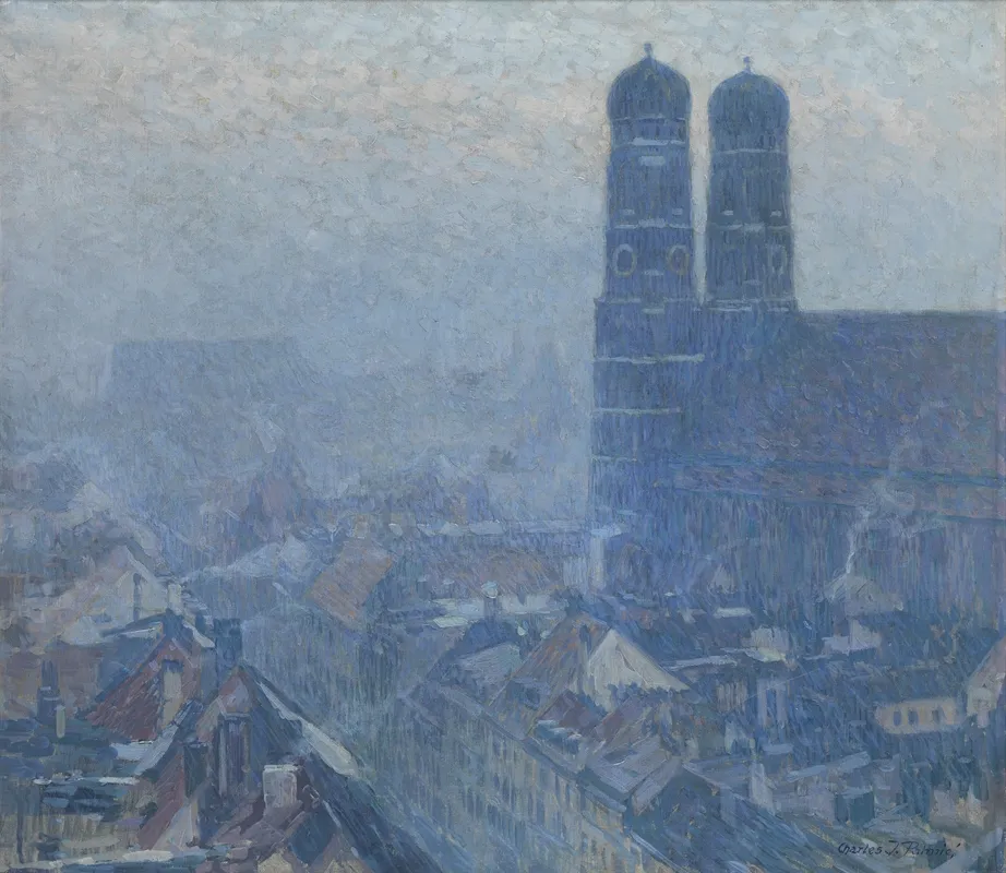 Blick Uber Munchen Mit Der Frauenkirche by Charles Johann Palmié - Canvas Print