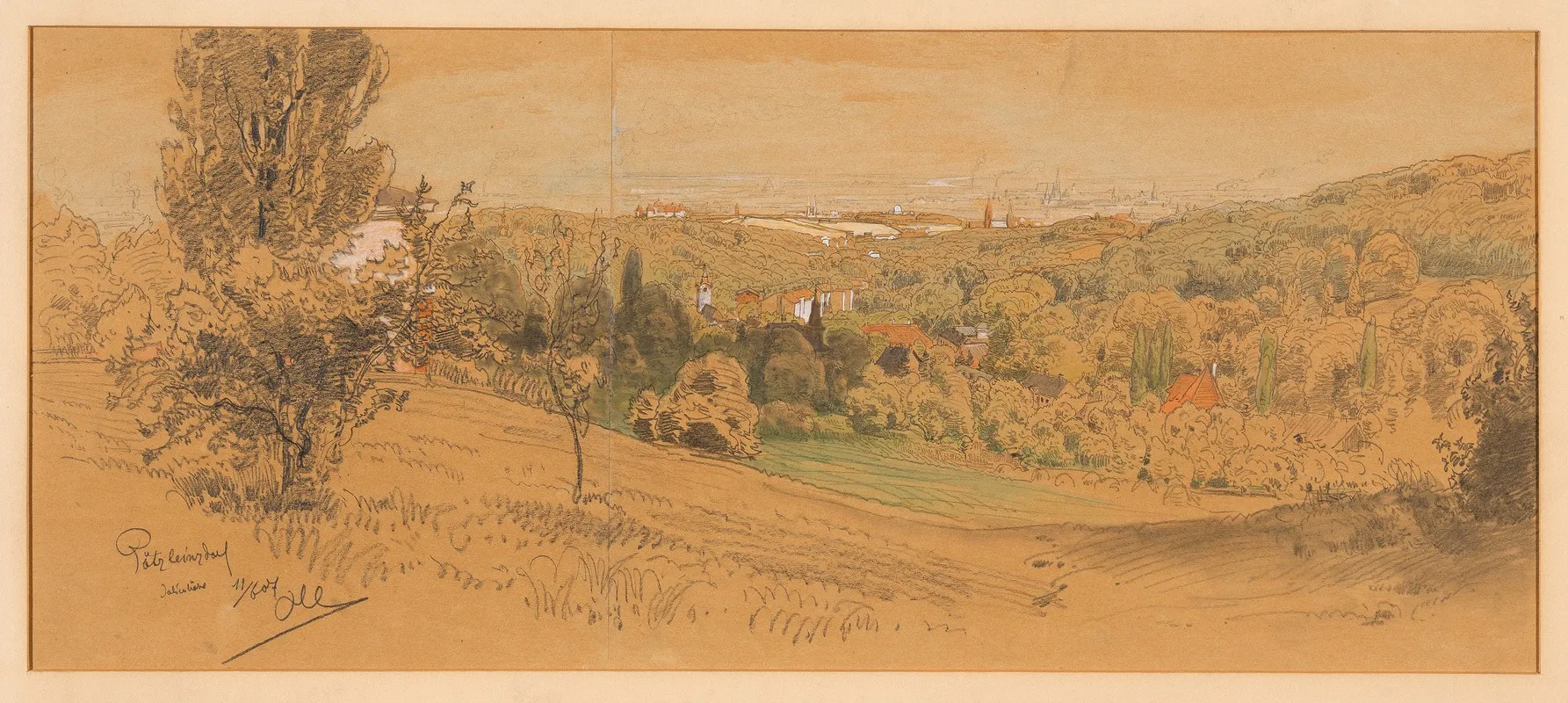 Blick Uber Potzleinsdorf Auf Wien Von Der Julienhohe Aus by Anton Hlavacek - Canvas Print