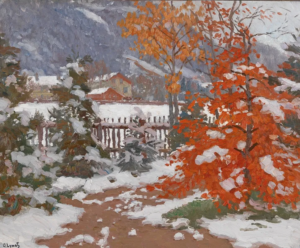 Blick Vom Atelier Fruhwinter by Carl O'Lynch of Town - Canvas Print