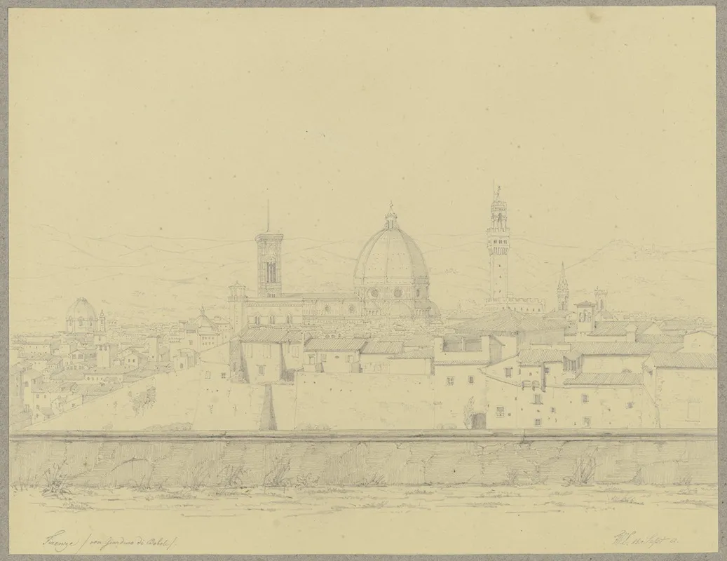Blick Vom Giardino Di Boboli Auf Florenz by Friedrich Wilhelm Ludwig - Canvas Print