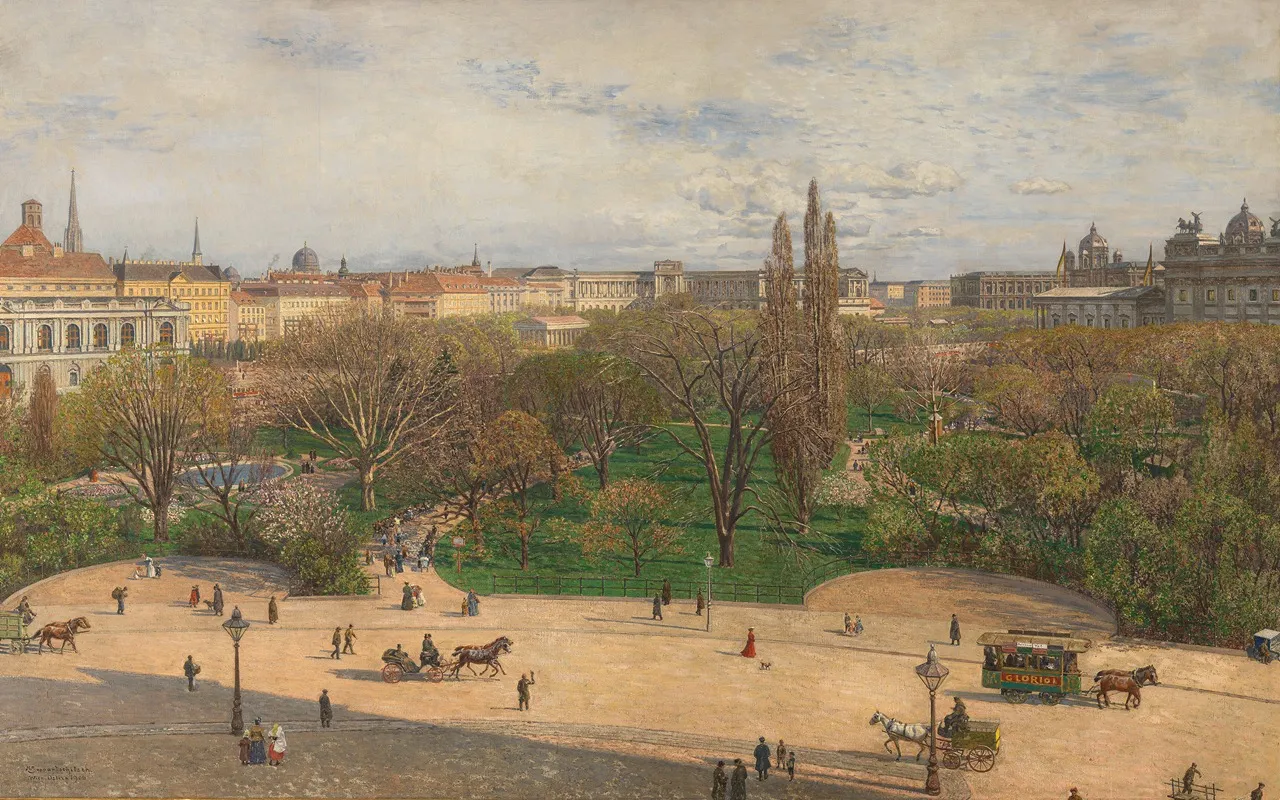 Blick Vom Rathaus Auf Den Neuen Trakt Der Hofburg Und Dessen Umgebung by Maximilian Suppantschitsch - Canvas Print