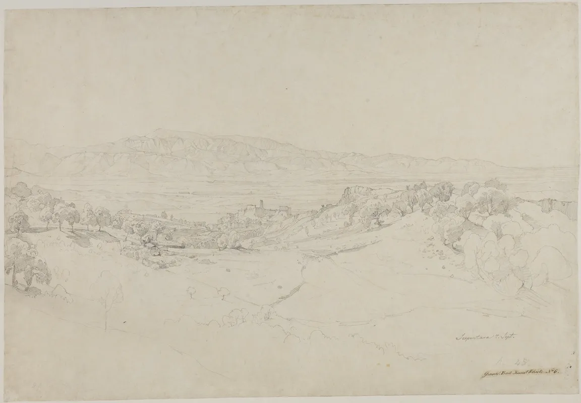 Blick Von Der Serpentara Auf Olevano Und Das Volskergebirge