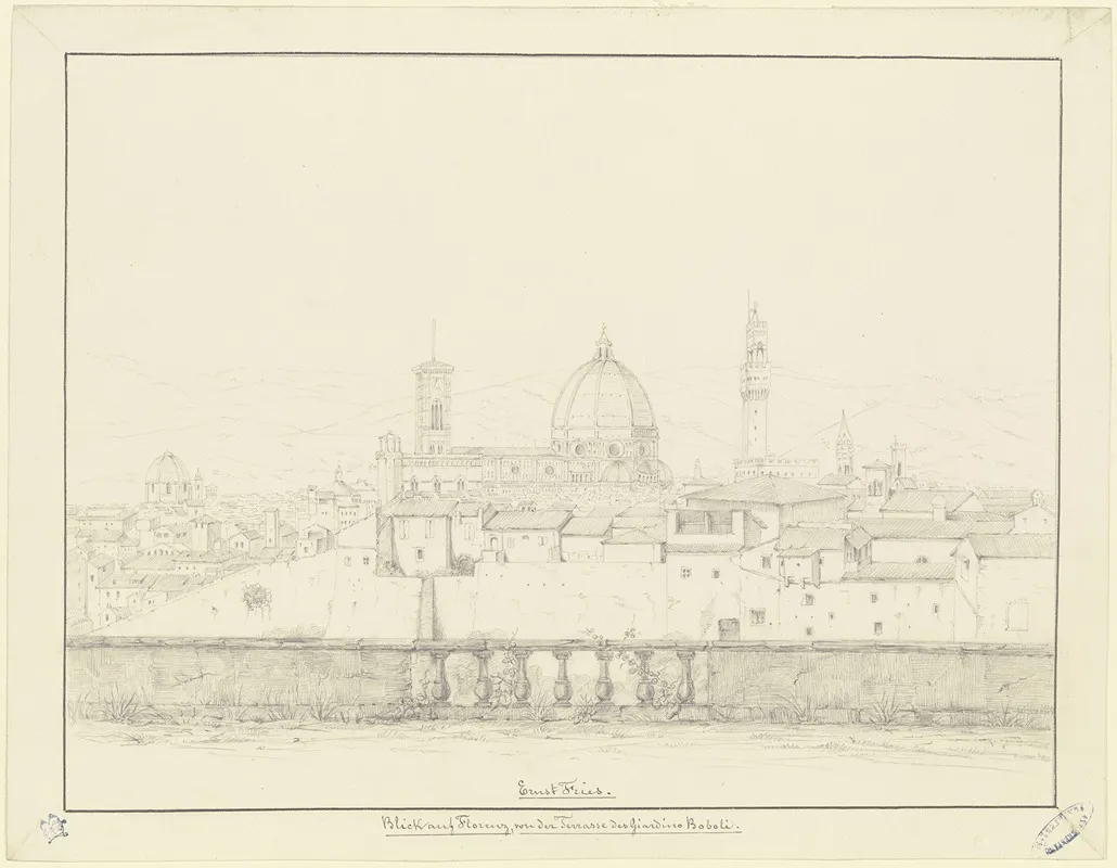 Blick Von Der Terrasse Des Giardino Boboli Auf Florenz by Ernst Fries - Canvas Print
