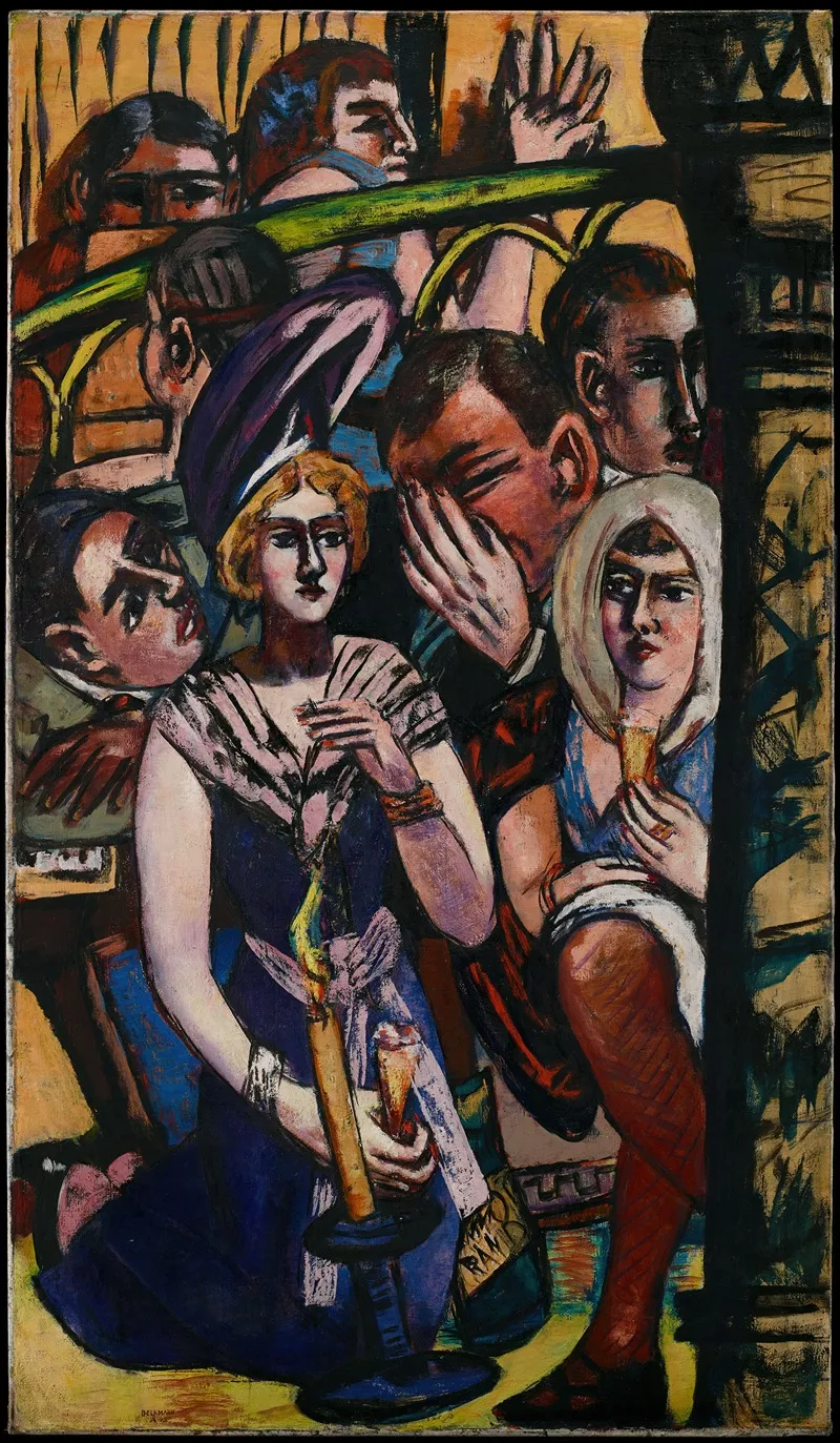Blind Mans Buff Left Side Of The Triptych by Max Beckmann - Canvas Print