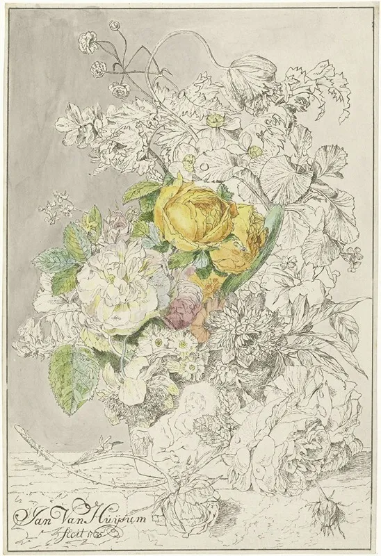 Bloemstuk by Cornelis Ploos van Amstel - Canvas Print